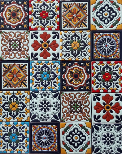 Azulejo Relieve Talavera 10x10 Confeti Variados Lote 40 Pzs