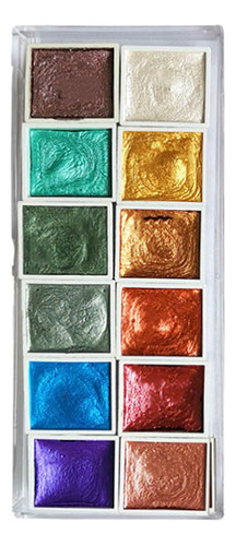 Pigmento De Pintura De Acuarela De Metal De 12 Colores Trans