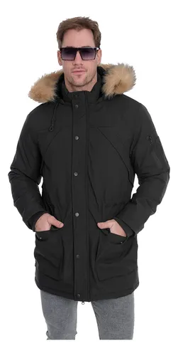 Campera Parka Hombre Invierno Impermeable Piel Capucha