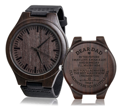 Fodiyaer Reloj De Madera Grabado Personalizado, Regalos Par.