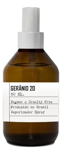 Essência Do Brasil Artesano Perfume Gerânio 20 - 60ml Vegano E Cruelty Free Perfume 60ml Para Sem Gênero