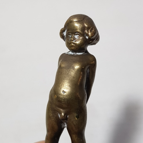 Imagen 4 de 6 de Antiguo Sello Bronce Figura Niño 1920 Sin Rotular Mag 59371