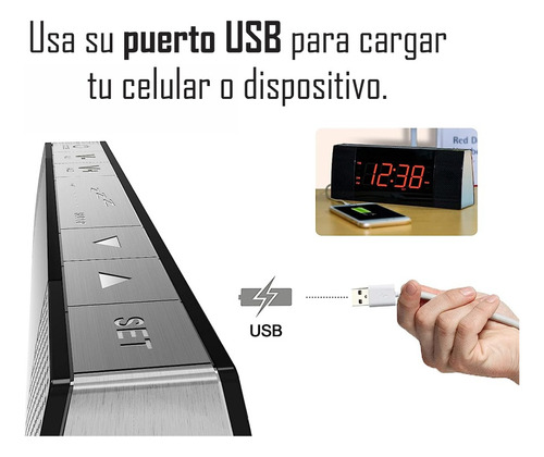 Radio Reloj Itoma Cks503 C/bocinas, Bluetooth Y Puerto Usb