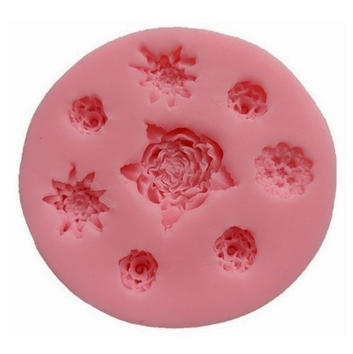 Molde Silicona 8 Flores Porcelana Fria Fondant Repostería