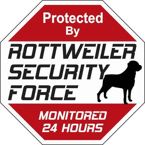 Cartel De Fuerza De Seguridad De Rottweiler