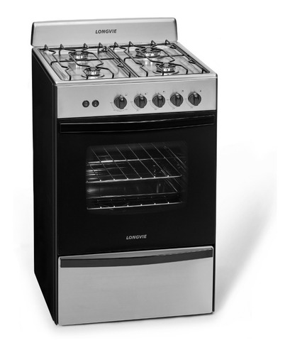 Imagen 1 de 3 de Cocina A Gas Longvie 12331x 56cm Inox Cajón Parrilla