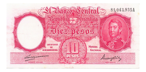 Bottero 1936 - Billete De 10 Pesos Mon. Nac. Año 1948 - Mb-