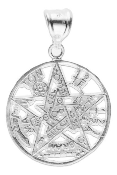 esotérico Tetragramatón centro estrella amuleto Colgante plata Ley 925m liso 30mm