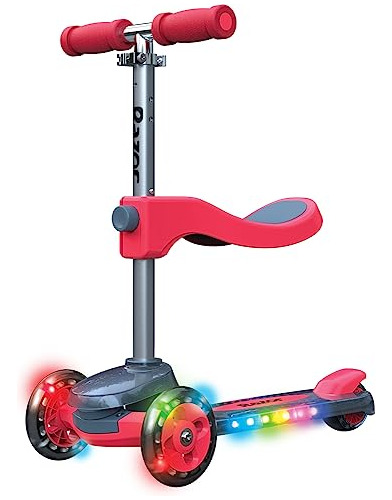 Razor Rollie Dlx, Scooter Con Luz De 3 Ruedas Para Niños Más