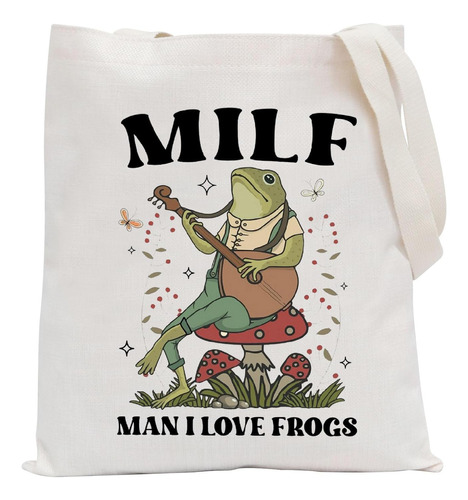 Milf Froggy Gift Milf Hombre I Love Frogs Tote Bag Cottageco