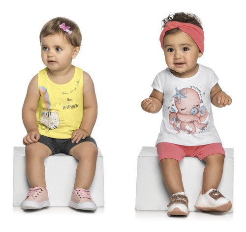 Imagem 6 de 6 de 5 Conjuntos Bebê Menina Tamanho M