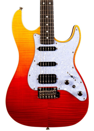 Guitarra Eléctrica Jet Guitars Rojo Transparente Js600