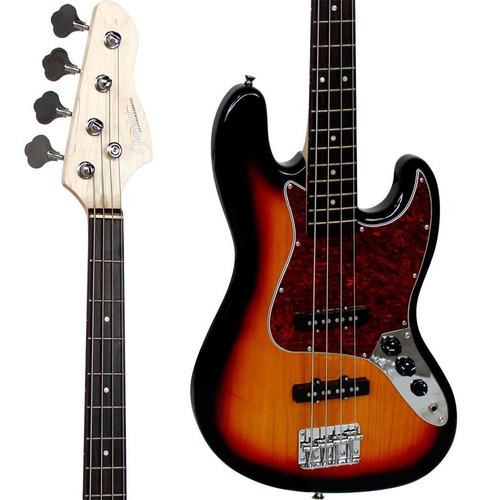 Contrabaixo 4 Cordas Giannini Gb100 3ts/tt Sunburst Turtle