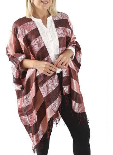 Kimono Largo Mujer Estampado Rayas Fiesta K12737 Spiga31