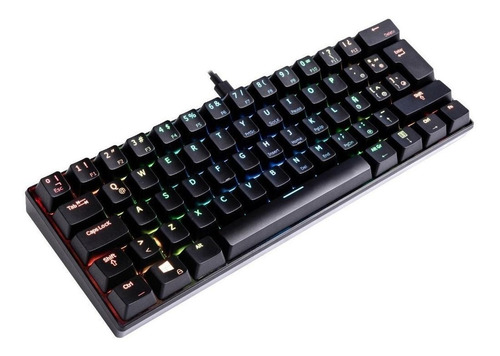 Imagen 2 de 7 de Teclado gamer VSG Mintaka QWERTY Kailh Blue español latinoamérica color negro con luz RGB