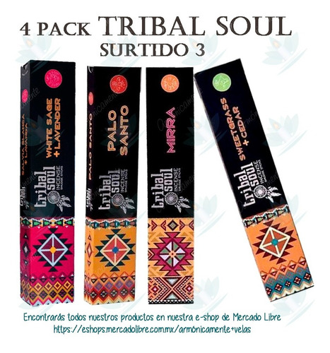 4 Incienso Tribal Soul Surtido Fino Original Oferta!!!