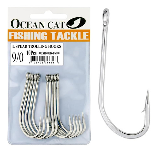 Clásico Gancho De Pesca De Acero Inoxidable Corto Vástago La