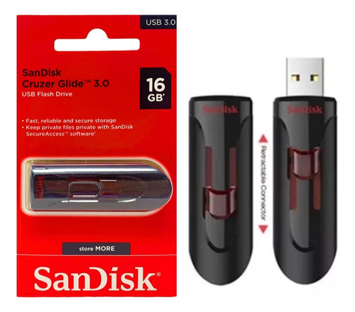 Pendrive 16gb Sandisk Usb 3.0 Cruzer Glide Super Rapido