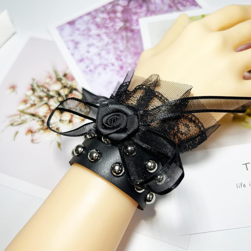 Pulsera Gótica De Encaje Negro Anillo De Dedo, Anillo ...