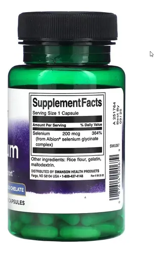 Selenio Selenium Swanson 200mcg Made In Usa Calidad
