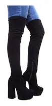 Comprar Botas Bucaneras Mujer Plataforma Gamuza Elastizada Taco 12cm