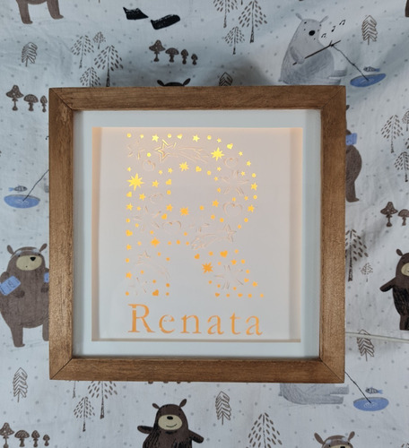 Imagen 3 de 3 de Velador Led Infantil Personalizada Con Nombre -estrellas