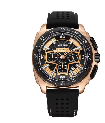 Reloj Deportivo Megir 2056g Para Hombre Black/Rose