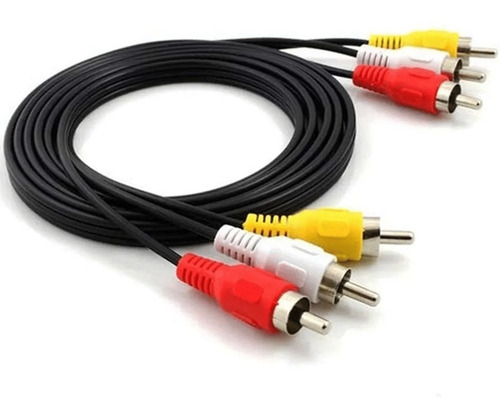 Cabo De Audio E Video 3 Rca X 3 Rca Fio Coaxial De 1,80mts