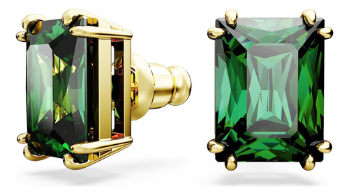 Pendientes Swarovski Stilla Stud De Corte Rectangular Verde