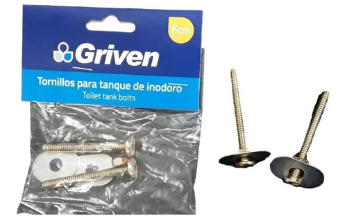 Tornillos Para Tanque De Inodoro Metalico 2-1/2 Marca Griven