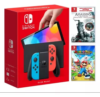 Nintendo Switch Oled + Mario Rabbids + Assassins Creed