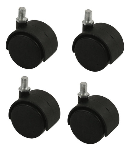 5uni. Ruedas Plasticas 50mm Para Mueble Con Rosca 1/4