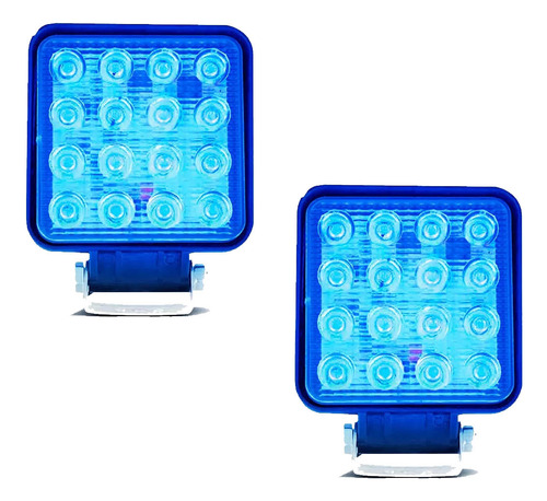 2 Und Farol De Led Azul 16 Leds 48w Pulverizador Agrícola