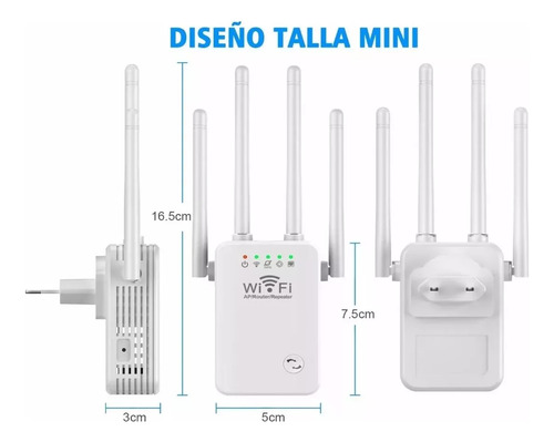 Repetidor Wifi Amplificador Señal 300mbps Rompemuros + Plus