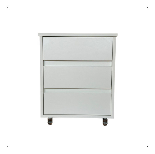 Mesa De Cabeceira Para Apoio Com 3 Gavetas Decorativo Rodizio Em Gel De Chão 40x45x30cm
