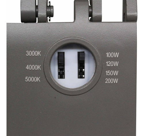 Lámpara Alumbrado Público Led Todo En 1, 3 Potencias Ajustables (100w/150w/200w) 3 Tonos De Luz (3000k/4000k/5000k) Ip66 Irc 80 Certificación Ul Y Nom, Fundición De Aluminio, Illux Vl-86200.brmtt3cwcs