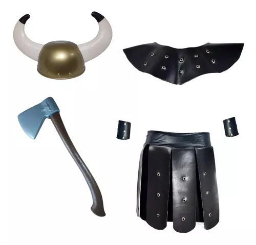 Kit Fantasia Vikings Romano Capacete + Martelo Plástico - Blook