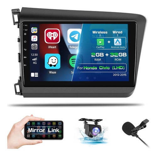 Sistema Estéreo Android Para Honda Civic (lhd) Carplay 12-15