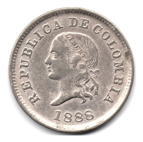 5 Centavos 1888 Estados Unidos De Colombia