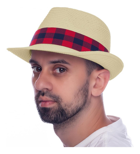 Sombrero De Paja De Fedora Panamá Con Ala Corta Y Plegable