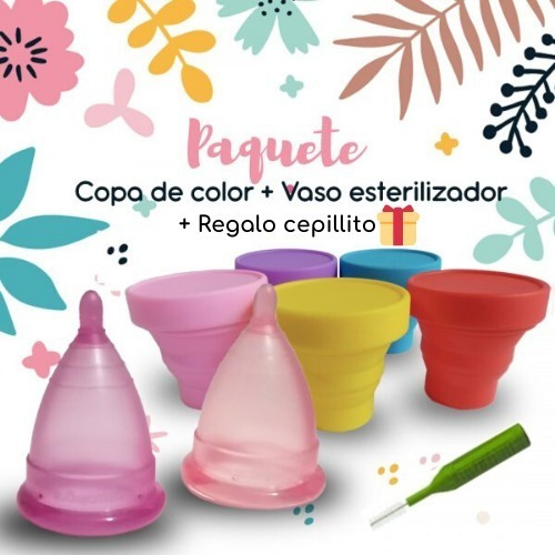 Angelcup Lila Grande+vaso Esterilizador+regalo Cepillo Copa