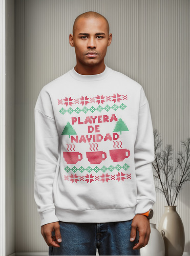 Sudadera Ugly Sweater Taza Ponche Navidad