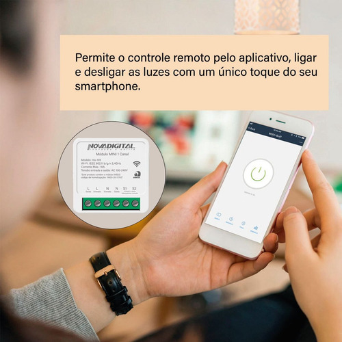 Kit 15 Interruptor Mini 1 Canal Nova Digital Wi-fi Automação