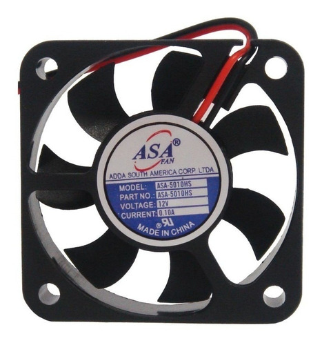 Cooler Adda 50x50x10 12v Bucha - 5800rpm - 0501a Asa-5010hs