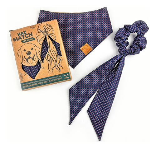 Mikhan Match Dúo Bandana Perro + Scrunchie Humano Figura 2xl