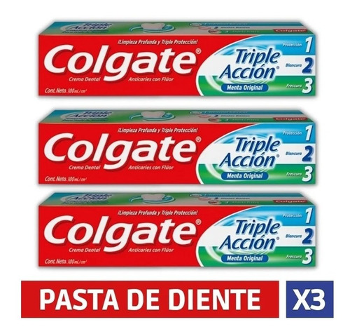 Pasta De Dientes Colgate Triple Acción 75g Pack X3