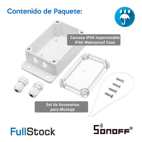 Carcaza Impermeable Ip66 Compatible Con Equipos Sonoff