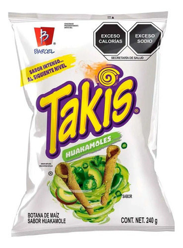 4 Pzas Botana Barcel Takis Huakamole 240 G