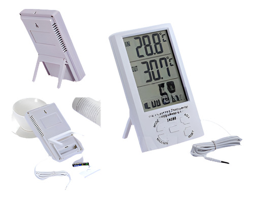 Lcd Digital Termómetro Higrómetro Reloj Temperatura Humedad 
