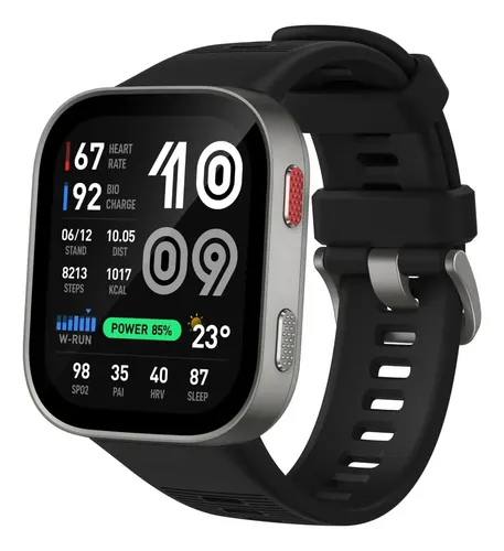 Reloj inteligente Amazfit Bip Max con GPS, plateado y negro